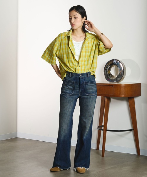 ROSE BUD(ローズバッド)の「OKIRAKU×ROSEBUD/BACKPRINT CHECK SHIRT(シャツ/ブラウス・レディース・ライトパープル/イエロー・ONE SIZE)」の17枚目の写真