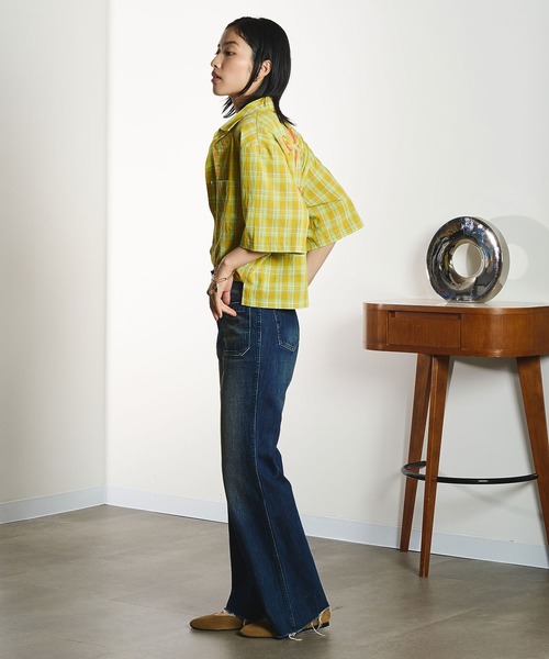 ROSE BUD(ローズバッド)の「OKIRAKU×ROSEBUD/BACKPRINT CHECK SHIRT(シャツ/ブラウス・レディース・ライトパープル/イエロー・ONE SIZE)」の18枚目の写真