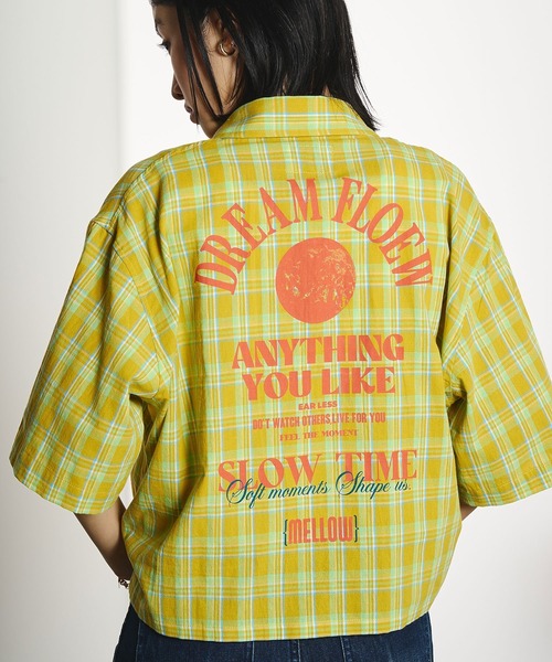 ROSE BUD(ローズバッド)の「OKIRAKU×ROSEBUD/BACKPRINT CHECK SHIRT(シャツ/ブラウス・レディース・ライトパープル/イエロー・ONE SIZE)」の20枚目の写真