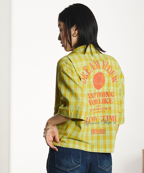 ROSE BUD(ローズバッド)の「OKIRAKU×ROSEBUD/BACKPRINT CHECK SHIRT(シャツ/ブラウス・レディース・ライトパープル/イエロー・ONE SIZE)」の21枚目の写真