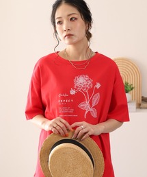 20/-天竺ダリア水彩プリントT 26SS