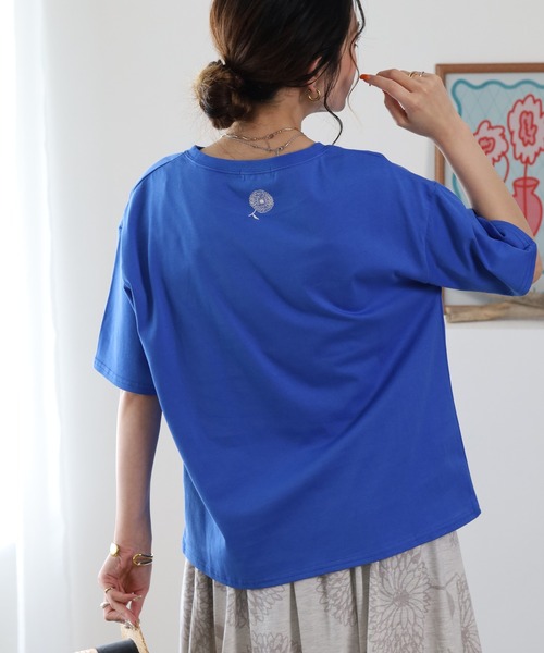 BARNDOOR(バーンドア)の「20/-天竺ダリア水彩プリントT 26SS(Tシャツ/カットソー・レディース・オフホワイト/レッド/ブラック・FREE)」の10枚目の写真