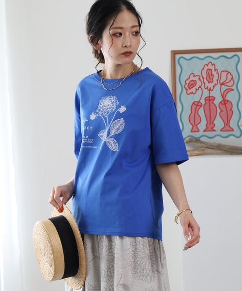 BARNDOOR(バーンドア)の「20/-天竺ダリア水彩プリントT 26SS(Tシャツ/カットソー・レディース・オフホワイト/レッド/ブラック・FREE)」の11枚目の写真