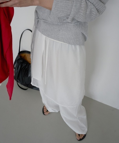 FAVORITO(ファヴォリート)の「レイヤード風ワイドパンツ(その他パンツ・レディース・ホワイト/ブラック・F)」の9枚目の写真