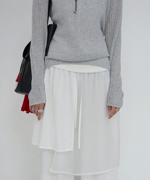 FAVORITO(ファヴォリート)の「レイヤード風ワイドパンツ(その他パンツ・レディース・ホワイト/ブラック・F)」の15枚目の写真