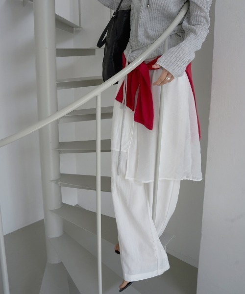 FAVORITO(ファヴォリート)の「レイヤード風ワイドパンツ(その他パンツ・レディース・ホワイト/ブラック・F)」の22枚目の写真