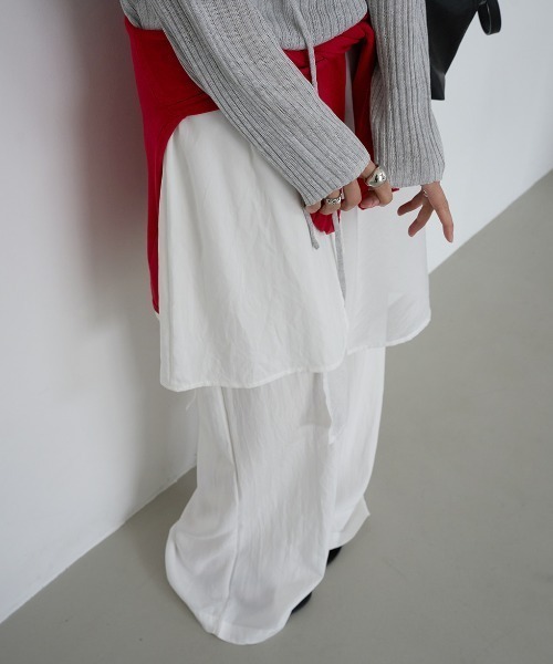 FAVORITO(ファヴォリート)の「レイヤード風ワイドパンツ(その他パンツ・レディース・ホワイト/ブラック・F)」の19枚目の写真