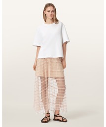 ALLSAINTS | CELIA SHEER OVERLAY MIDI SKIRT | CELIA シアー オーバーレイ ミディ スカート(スカート)