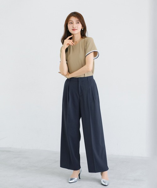 WHITE JOOLA（ホワイトジョーラ）の「【 ラクして整うカセット服 】 さらさらオックス・袖口シアーブラウス（シャツ/ブラウス・レディース・ベージュ/オフホワイト/ネイビー・M/S/L）」の9枚目の写真