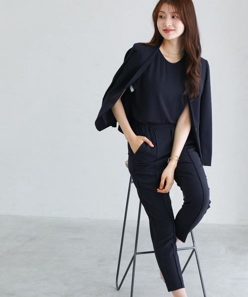WHITE JOOLA（ホワイトジョーラ）の「【 ラクして整うカセット服 】 さらさらオックス・袖口シアーブラウス（シャツ/ブラウス・レディース・ベージュ/オフホワイト/ネイビー・M/S/L）」の14枚目の写真