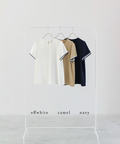 WHITE JOOLA（ホワイトジョーラ）の「【 ラクして整うカセット服 】 さらさらオックス・袖口シアーブラウス（シャツ/ブラウス・レディース・ベージュ/オフホワイト/ネイビー・M/S/L）」の19枚目の写真