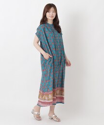 【ワンズテラスオリジナル】リゾート トラネコ柄ワンピース