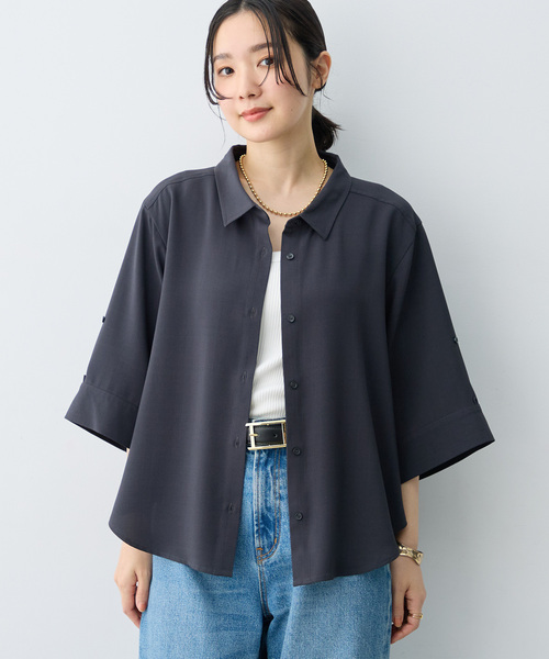 anyfee(エニフィー)の「【anyfee×HINAコラボ】サマラク2wayスリーブワイドシャツ《大きいサイズ》(2026SS)(シャツ/ブラウス・レディース・ベージュ/ネイビー/アイボリー/チャコール・4L/5L/3L)」の18枚目の写真