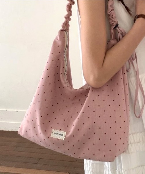 Vipoa(ヴィポア)の「String polka dot shoulder bag(ショルダーバッグ・レディース・グレー/イエロー/ライトピンク・FREE)」の8枚目の写真