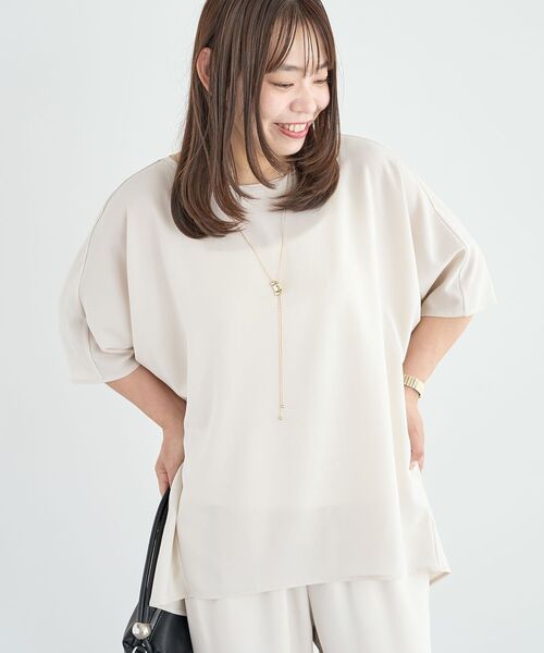 Green Parks(グリーンパークス)の「ドルマンスリーブTブラウス(シャツ/ブラウス・レディース・ネイビー/ホワイト系その他2/ブラック・FREE)」の2枚目の写真