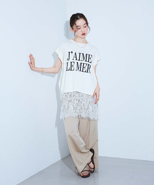 LAKOLE(ラコレ)の「BIGロゴTEE / 1043291(Tシャツ/カットソー・レディース・ブラック/ブラウン/オフホワイト/チャコール・FREE)」の5枚目の写真