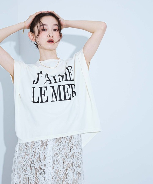 LAKOLE(ラコレ)の「BIGロゴTEE / 1043291(Tシャツ/カットソー・レディース・ブラック/ブラウン/オフホワイト/チャコール・FREE)」の10枚目の写真