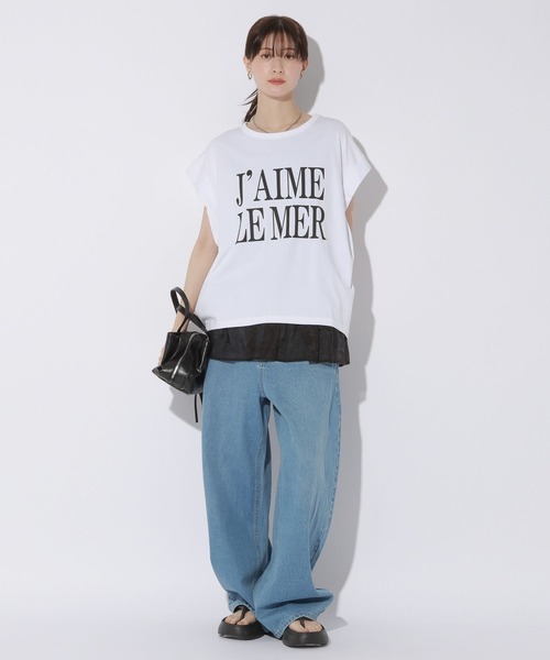 LAKOLE(ラコレ)の「BIGロゴTEE / 1043291(Tシャツ/カットソー・レディース・ブラック/ブラウン/オフホワイト/チャコール・FREE)」の16枚目の写真
