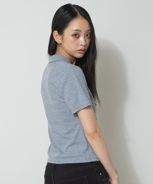 3.3 Field Trip (3.3フィールドトリップ)の「3.3 Field Trip/ナポレオンデザインホックショートスリーブトップス(Tシャツ/カットソー・レディース・グレー/ブラック/カーキ・FREE)」の6枚目の写真