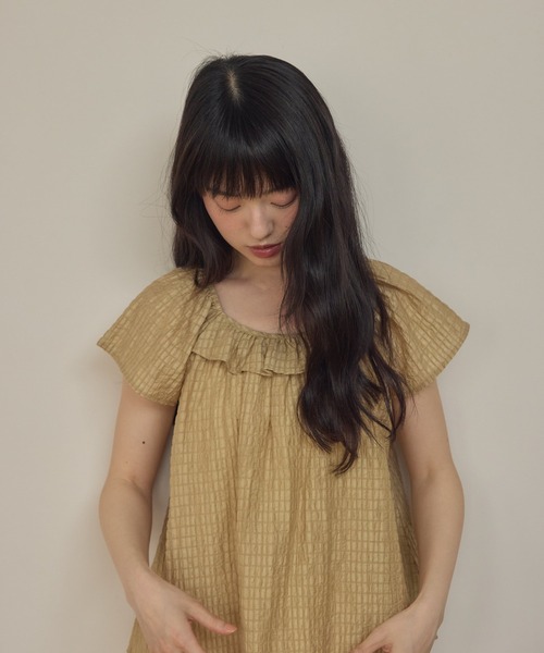 Alumu.（エルム）の「フリルチェックブラウス（シャツ/ブラウス・レディース・ベージュ・FREE）」の10枚目の写真
