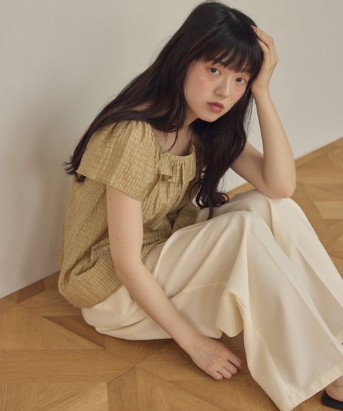 Alumu.（エルム）の「フリルチェックブラウス（シャツ/ブラウス・レディース・ベージュ・FREE）」の16枚目の写真