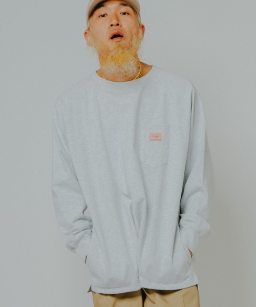 BIG MIKE(ビッグマイク)の「BIG MIKE ビッグマイク /26秋冬新作 ピグメント & ソリッド 10オンス 3ポケット ロンT サングラスポケット ラグラン ヘビーウェイトTシャツ //// 102638793(Tシャツ/カットソー・メンズ・オフホワイト/スミクロ/アッシュ/グレー系その他・MEDIUM/X-LARGE/LARGE)」の4枚目の写真