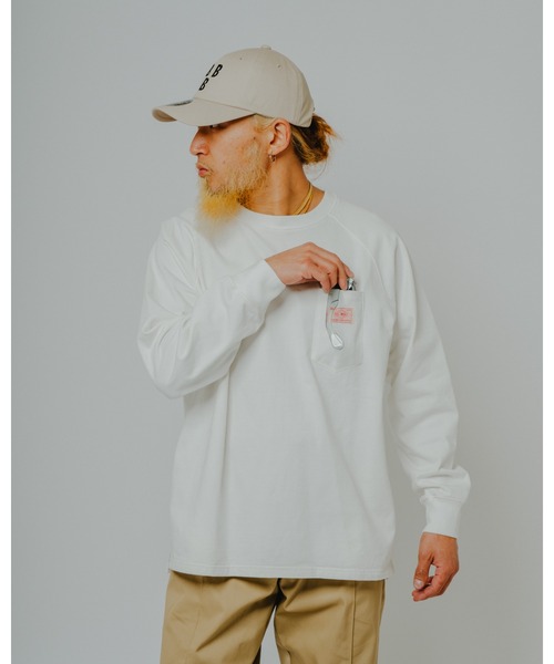 BIG MIKE(ビッグマイク)の「BIG MIKE ビッグマイク /26秋冬新作 ピグメント & ソリッド 10オンス 3ポケット ロンT サングラスポケット ラグラン ヘビーウェイトTシャツ //// 102638793(Tシャツ/カットソー・メンズ・オフホワイト/スミクロ/アッシュ/グレー系その他・MEDIUM/X-LARGE/LARGE)」の11枚目の写真