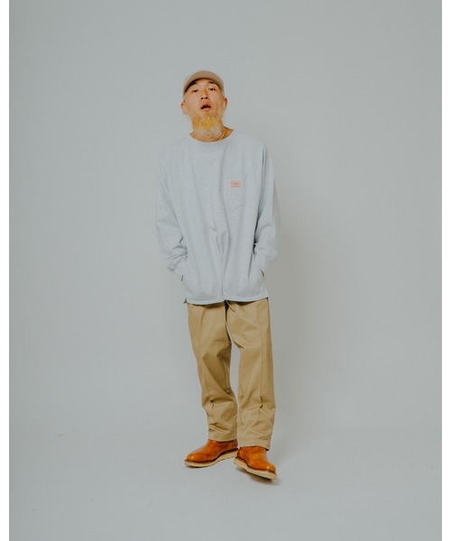 BIG MIKE(ビッグマイク)の「BIG MIKE ビッグマイク /26秋冬新作 ピグメント & ソリッド 10オンス 3ポケット ロンT サングラスポケット ラグラン ヘビーウェイトTシャツ //// 102638793(Tシャツ/カットソー・メンズ・オフホワイト/スミクロ/アッシュ/グレー系その他・MEDIUM/X-LARGE/LARGE)」の17枚目の写真