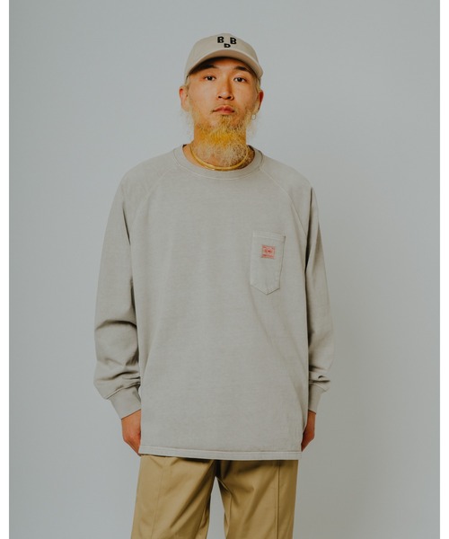 BIG MIKE(ビッグマイク)の「BIG MIKE ビッグマイク /26秋冬新作 ピグメント & ソリッド 10オンス 3ポケット ロンT サングラスポケット ラグラン ヘビーウェイトTシャツ //// 102638793(Tシャツ/カットソー・メンズ・オフホワイト/スミクロ/アッシュ/グレー系その他・MEDIUM/X-LARGE/LARGE)」の18枚目の写真