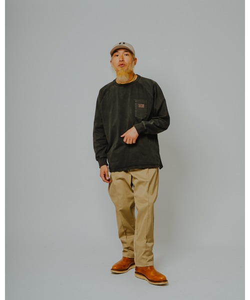 BIG MIKE(ビッグマイク)の「BIG MIKE ビッグマイク /26秋冬新作 ピグメント & ソリッド 10オンス 3ポケット ロンT サングラスポケット ラグラン ヘビーウェイトTシャツ //// 102638793(Tシャツ/カットソー・メンズ・オフホワイト/スミクロ/アッシュ/グレー系その他・MEDIUM/X-LARGE/LARGE)」の22枚目の写真