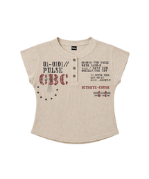 パルスCBC ワッフルヘンリーネックスリム半袖Tシャツ