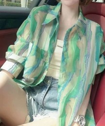 ムラ染めシアーシャツ