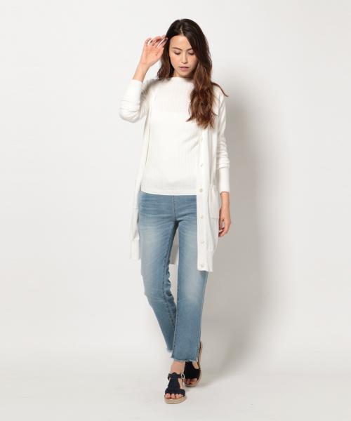 SHARE PARK(シェアパーク)の「コットンベーシック カーディガン(カーディガン/ボレロ・レディース・アイボリー系/イエロー系/ピンク系/ブルー系/ネイビー系・1)」の1枚目の写真