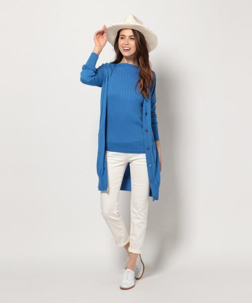 SHARE PARK(シェアパーク)の「コットンベーシック カーディガン(カーディガン/ボレロ・レディース・アイボリー系/イエロー系/ピンク系/ブルー系/ネイビー系・1)」の3枚目の写真