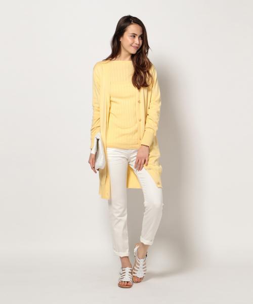 SHARE PARK(シェアパーク)の「コットンベーシック カーディガン(カーディガン/ボレロ・レディース・アイボリー系/イエロー系/ピンク系/ブルー系/ネイビー系・1)」の4枚目の写真