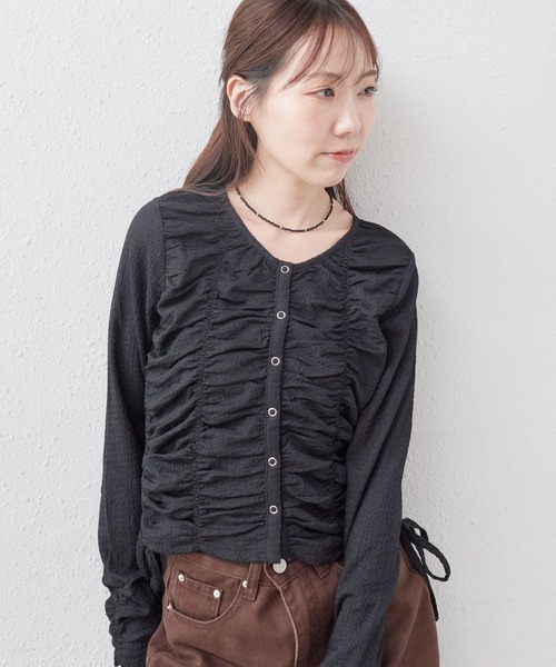 archives(アルシーヴ)の「シャーリングドロストカットTOPS(Tシャツ/カットソー・レディース・ブラック/アイボリー/ブラウン・MEDIUM)」の13枚目の写真