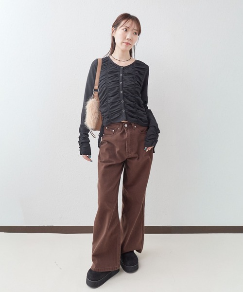 archives(アルシーヴ)の「シャーリングドロストカットTOPS(Tシャツ/カットソー・レディース・ブラック/アイボリー/ブラウン・MEDIUM)」の14枚目の写真