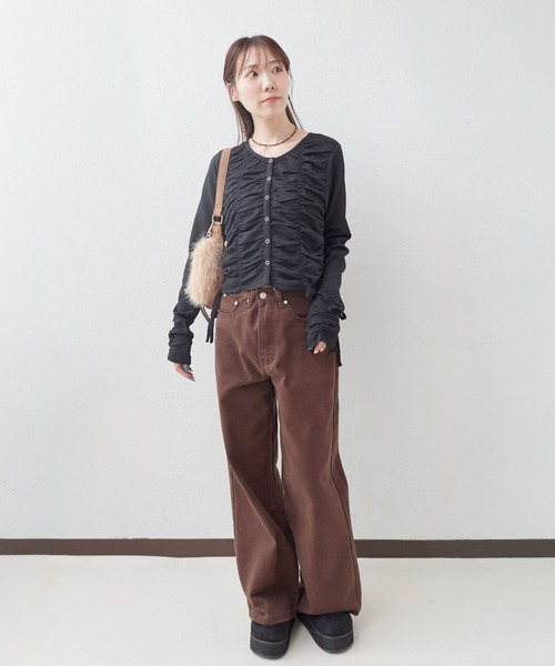 archives(アルシーヴ)の「シャーリングドロストカットTOPS(Tシャツ/カットソー・レディース・ブラック/アイボリー/ブラウン・MEDIUM)」の15枚目の写真