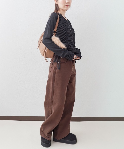 archives(アルシーヴ)の「シャーリングドロストカットTOPS(Tシャツ/カットソー・レディース・ブラック/アイボリー/ブラウン・MEDIUM)」の16枚目の写真