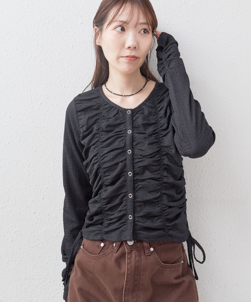 archives(アルシーヴ)の「シャーリングドロストカットTOPS(Tシャツ/カットソー・レディース・ブラック/アイボリー/ブラウン・MEDIUM)」の11枚目の写真