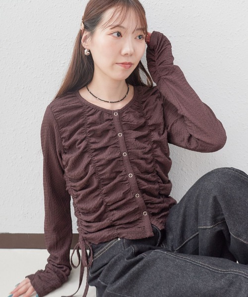 archives(アルシーヴ)の「シャーリングドロストカットTOPS(Tシャツ/カットソー・レディース・ブラック/アイボリー/ブラウン・MEDIUM)」の19枚目の写真