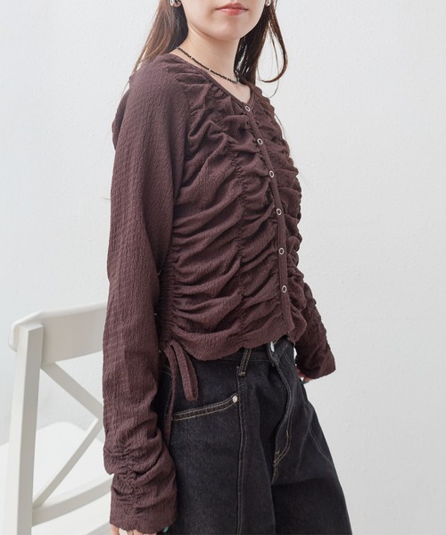 archives(アルシーヴ)の「シャーリングドロストカットTOPS(Tシャツ/カットソー・レディース・ブラック/アイボリー/ブラウン・MEDIUM)」の20枚目の写真