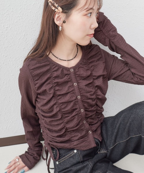 archives(アルシーヴ)の「シャーリングドロストカットTOPS(Tシャツ/カットソー・レディース・ブラック/アイボリー/ブラウン・MEDIUM)」の22枚目の写真