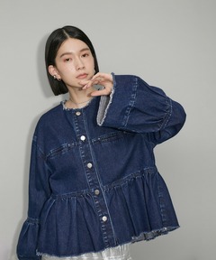 Peplum Back Denim Jacket（デニムジャケット）｜Her lip to（ハー