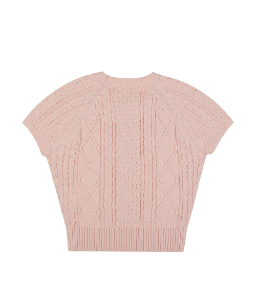 VLETI（ブレッティ）の「Cable Cotton Round Half Knit (pink)（ニット/セーター・レディース・ピンク・FREE）」の2枚目の写真