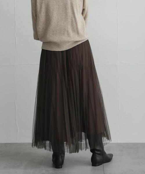 URBAN RESEARCH Sonny Label(アーバンリサーチサニーレーベル)の「『WEB限定』チュールプリーツイージースカート(スカート・レディース・チャコールグレー/ネイビー/ブラウン・FREE)」の4枚目の写真