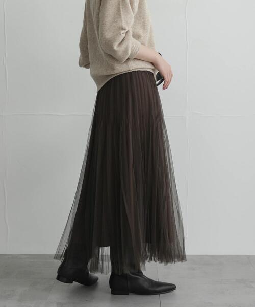 URBAN RESEARCH Sonny Label(アーバンリサーチサニーレーベル)の「『WEB限定』チュールプリーツイージースカート(スカート・レディース・チャコールグレー/ネイビー/ブラウン・FREE)」の5枚目の写真