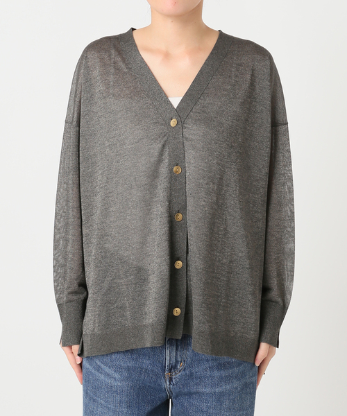 journal standard L'essage(ジャーナルスタンダードレサージュ)の「《手洗い可》ATACAMAシアーカーディガン(カーディガン/ボレロ・レディース・ライトグレー/ブラウン系その他/グリーン・FREE)」の9枚目の写真