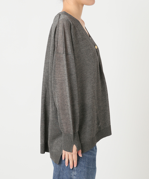 journal standard L'essage(ジャーナルスタンダードレサージュ)の「《手洗い可》ATACAMAシアーカーディガン(カーディガン/ボレロ・レディース・ライトグレー/ブラウン系その他/グリーン・FREE)」の12枚目の写真