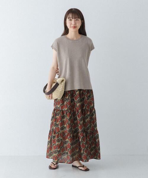 URBAN RESEARCH Sonny Label(アーバンリサーチサニーレーベル)の「アフリカンプリントティアードスカート(スカート・レディース・ブラウン/チャコールグレー・FREE)」の12枚目の写真